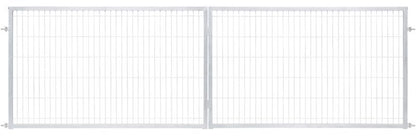 Tofløjet panelport Polbram Steel Group 2D 400 x 120 cm med 5 x 20 cm maske, galvaniseret