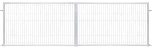 Tofløjet panelport Polbram Steel Group 2D 400 x 120 cm med 5 x 20 cm maske, galvaniseret