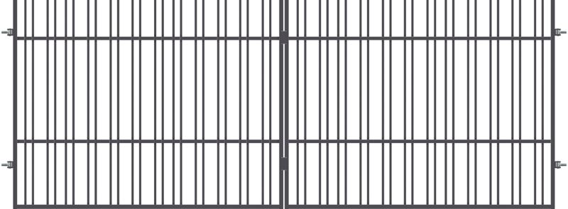 Tofløjet indkørselport Paros 400 x 150 cm galvaniseret antracit