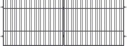 Tofløjet indkørselport Paros 400 x 150 cm galvaniseret antracit