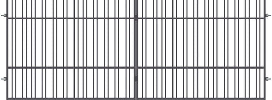 Tofløjet indkørselport Paros 400 x 150 cm galvaniseret antracit