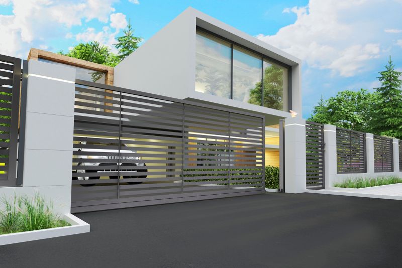 Tofløjet indkørselport Polbram Steel Group Brava 400 x 150 cm