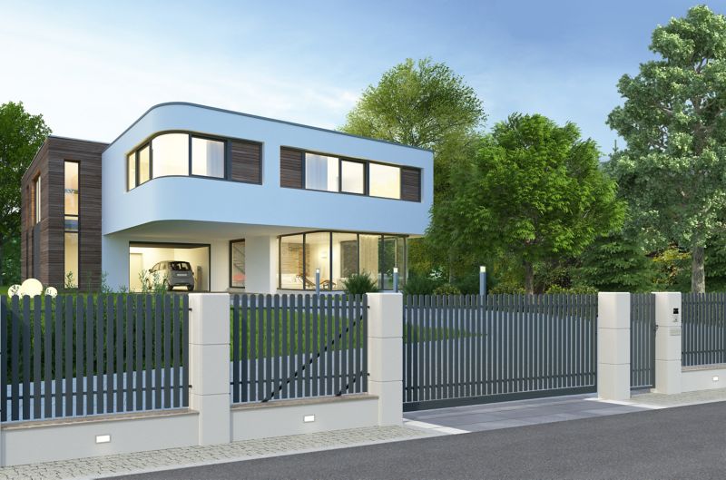 Tofløjet indkørselsport Polbram Steel Group Daria 2 400 x 150 cm