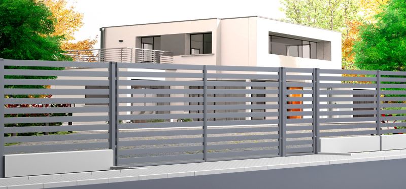 Tofløjet indkørselsport Polbram Steel Group Lara 400 x 154 cm