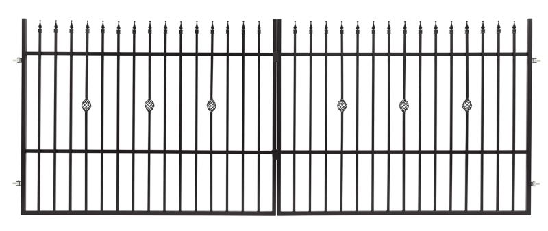Tofløjet indkørselport Polbram Steel Group Laura 400 x 150 cm