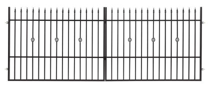 Tofløjet indkørselport Polbram Steel Group Laura 400 x 150 cm