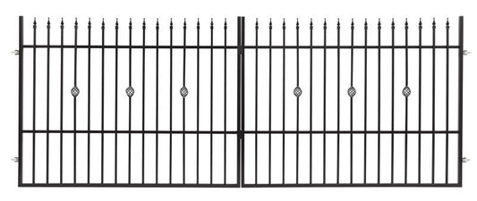 Tofløjet indkørselport Polbram Steel Group Laura 400 x 150 cm