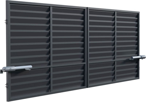 Tofløjet port med automat Polargos Imperial 150 x 400 cm