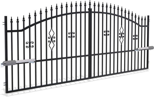 Tofløjet port med automat Polargos Tola 2 150 x 400 cm