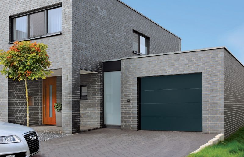 Bramesegmentdør 2500x2125 mm Antracit Isomatic