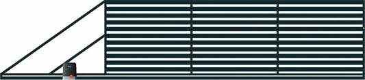 Lara 2 venstre skydedør med automat, 500 x 154 cm