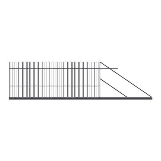Skydeport Polbram Steel Group Paros 400 x 150 cm galvaniseret stål med struktur højrehængt