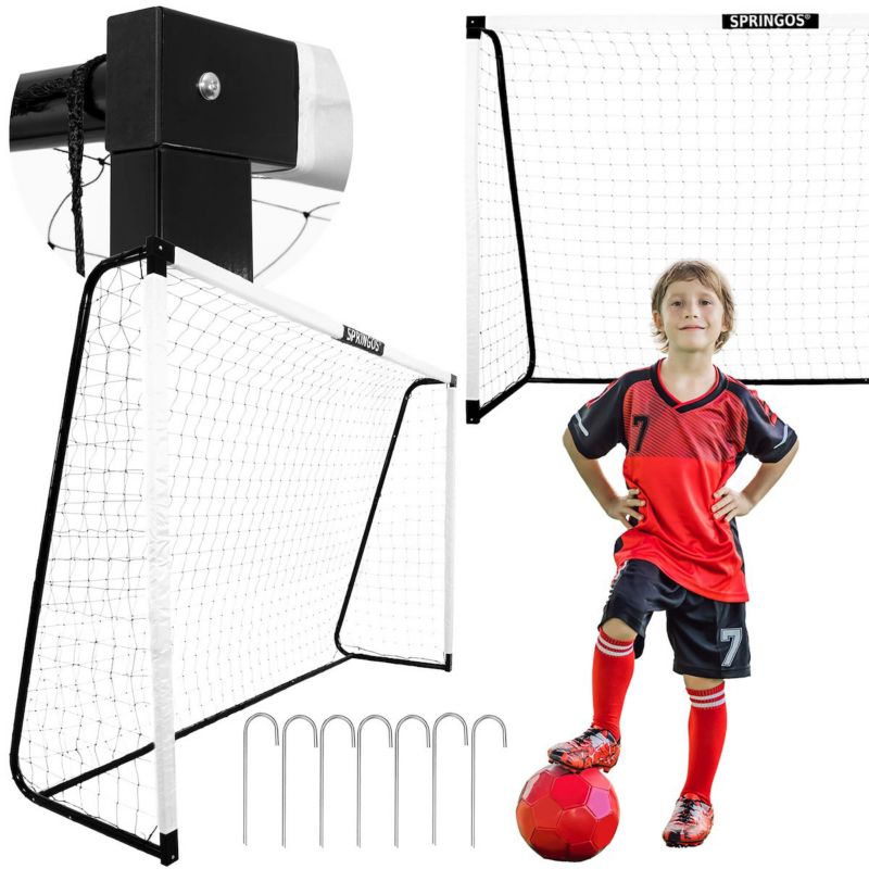 Metal fodboldmål til træning Springos 300 x 200 x 90 cm med monteringspløkker, 1 stk.