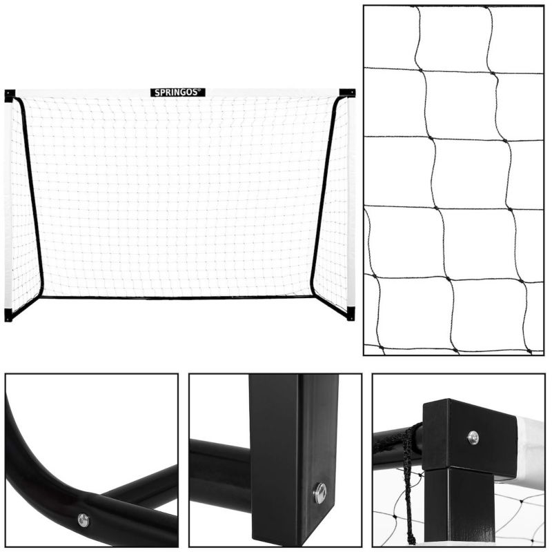 Metal fodboldmål til træning Springos 300 x 200 x 90 cm med monteringspløkker, 1 stk.