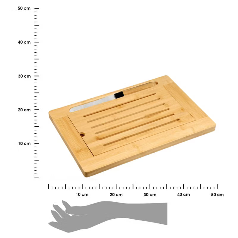 Brødskærebræt 42x28 cm Bambus med Kniv