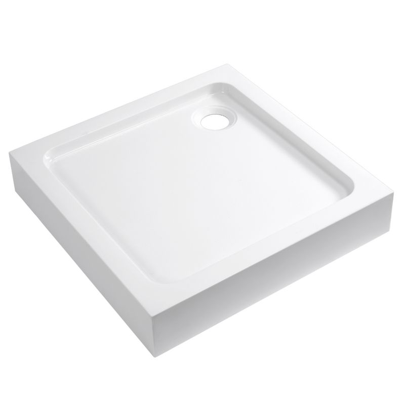 Akrylbrusebad 80x80x15 cm Hvid Antiskrid