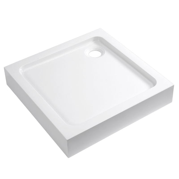 Akrylbrusebad 80x80x15 cm Hvid Antiskrid