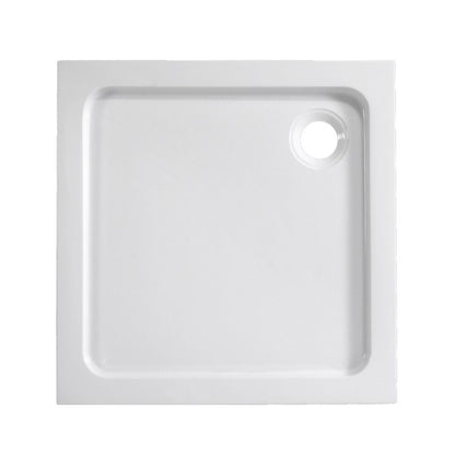 Akrylbrusebad 80x80x15 cm Hvid Antiskrid