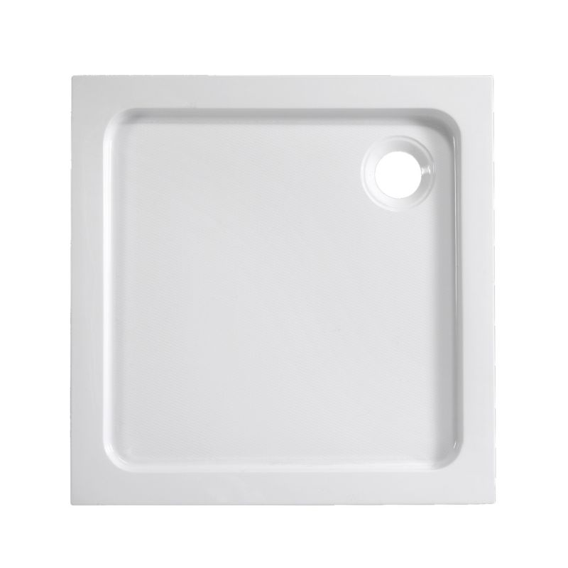 Akrylbrusebad 80x80x15 cm Hvid Antiskrid