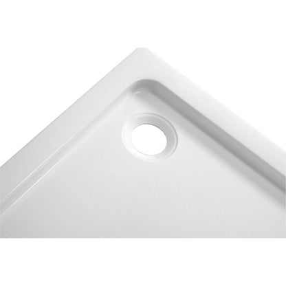 Akrylbrusebad 80x80x15 cm Hvid Antiskrid