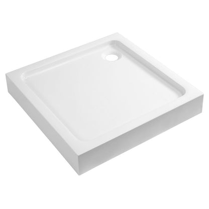 Kvadratisk Akryl Brusebakke 90x90x15 cm Hvid Antiskrid