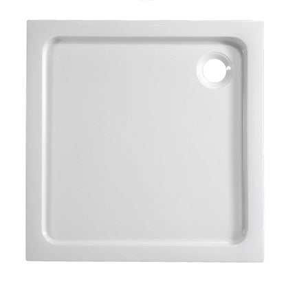 Kvadratisk Akryl Brusebakke 90x90x15 cm Hvid Antiskrid