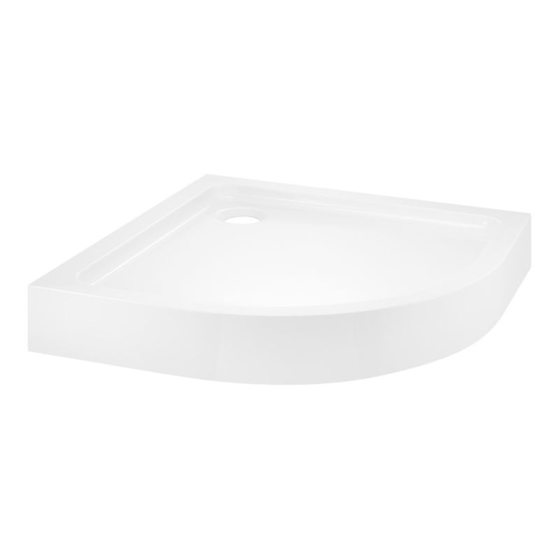 Akrylbrusebund Halvrund 80x80x15 cm Hvid