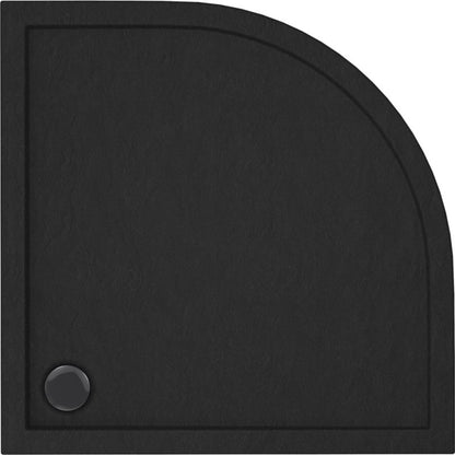 Schedpol Atla halv-rund akrylbrusebund 80 x 4,5 cm mat-sort