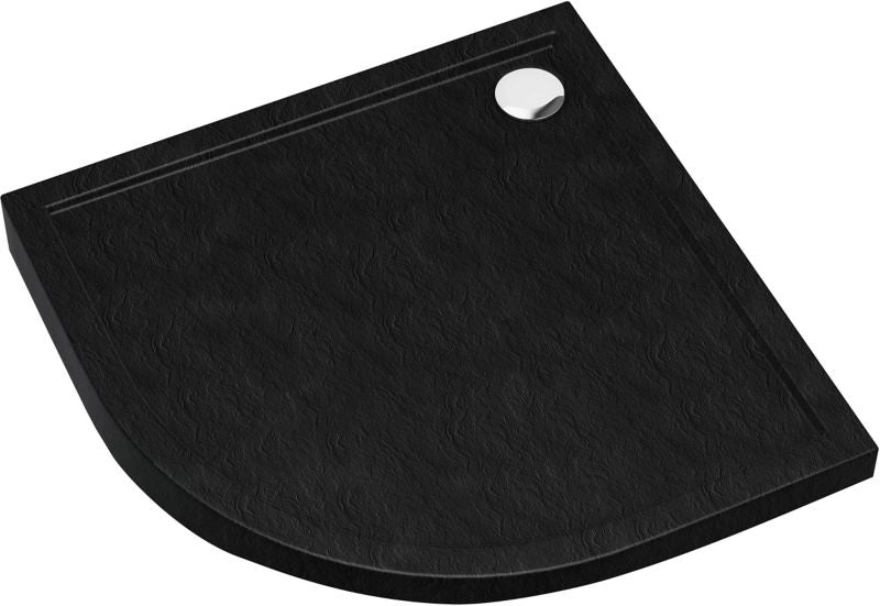 Schedpol Atla halv-rund akrylbrusebund 80 x 4,5 cm mat-sort
