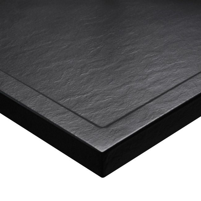 Schedpol Atla halv-rund akrylbrusebund 80 x 4,5 cm mat-sort