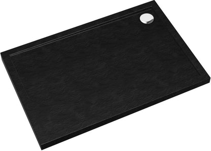 Schedpol Atla akrylbrusebund rektangulær 90 x 120 x 4,5 cm sort