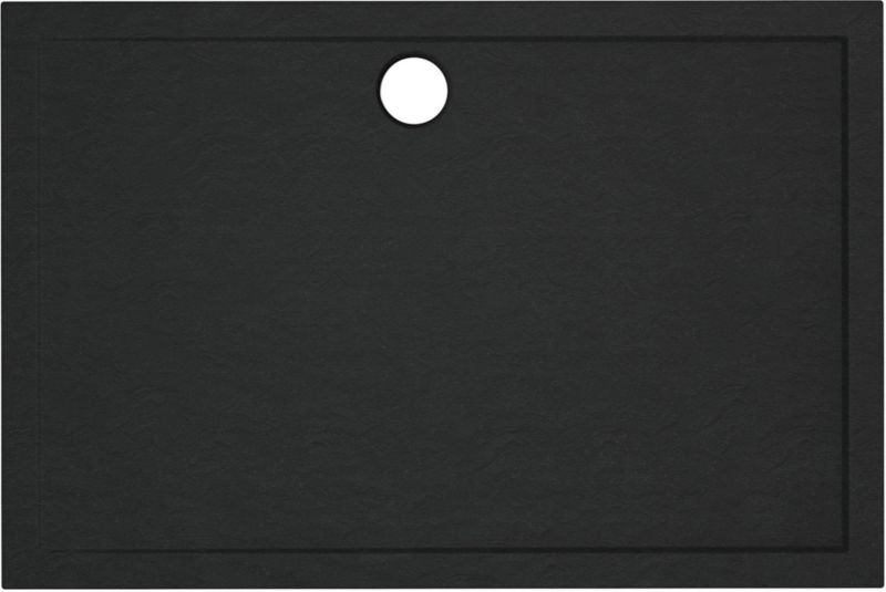 Schedpol Lena rektangulært akrylbrusekar 90 x 120 x 12 cm mat-sort