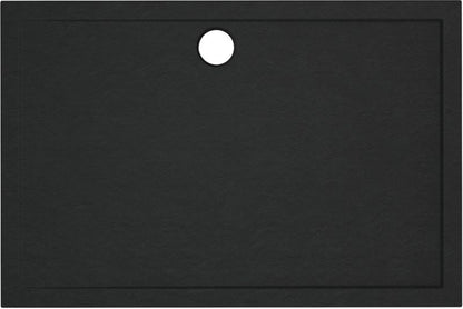 Schedpol Lena rektangulært akrylbrusekar 90 x 120 x 12 cm mat-sort