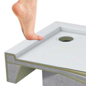 Schedpol Lena rektangulært akrylbrusekar 90 x 120 x 12 cm mat-sort