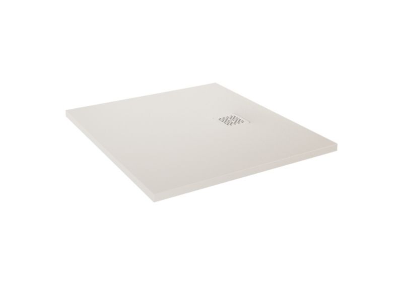 Kvadratisk Kompositbruserbund 80 x 80 x 3 cm Beige