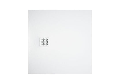 Kvadratisk Kompositbruserbund 80x80 cm Hvid Antiskrid