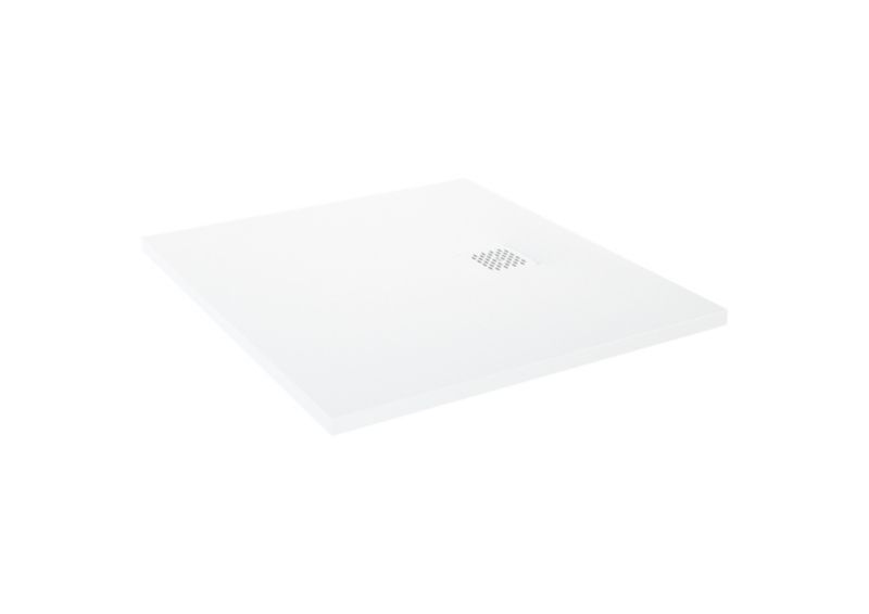 Kvadratisk Kompositbruserbund 80x80 cm Hvid Antiskrid