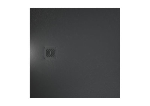 Kvadratisk Kompositbruserbund 90x90 cm Sort Mat