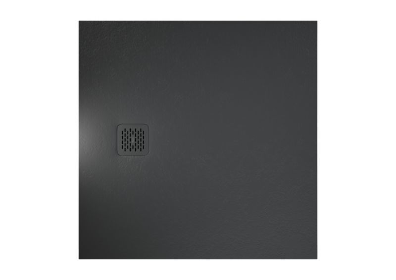 Kvadratisk Kompositbruserbund 90x90 cm Sort Mat
