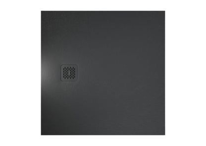 Kvadratisk Kompositbruserbund 90x90 cm Sort Mat