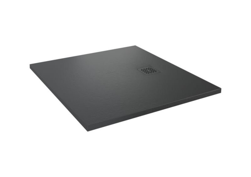 Kvadratisk Kompositbruserbund 90x90 cm Sort Mat