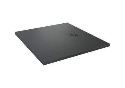 Kvadratisk Kompositbruserbund 90x90 cm Sort Mat