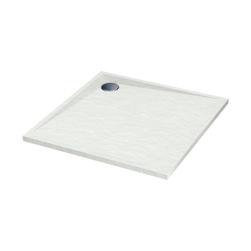Kvadratisk Kompositbrusebakke 100x100x3,5 cm Hvid Strukturel