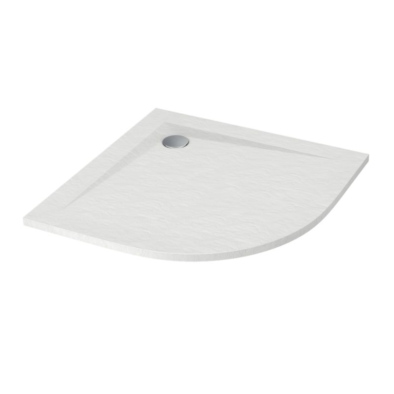 Komposit Brusebund Minera Halvcirkelformet 100x100x3,5 cm Hvid Struktureret | MA485/B/ST