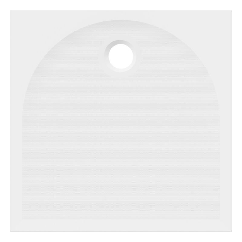 GoodHome Cavally kvadratisk konglomeratbrusebund 70 x 70 x 3 cm hvid