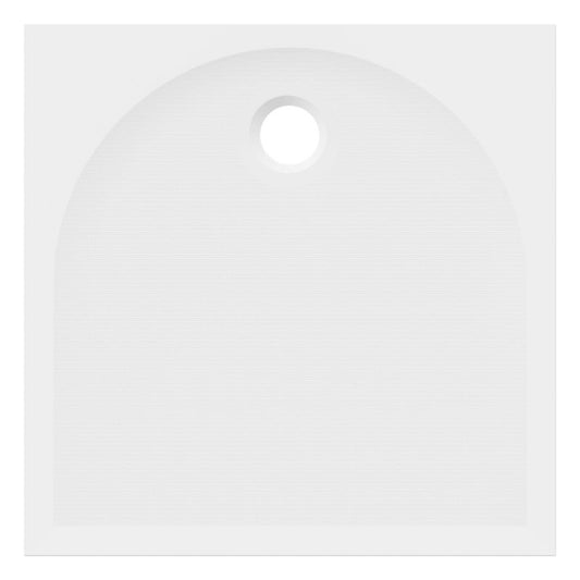 GoodHome Cavally kvadratisk konglomeratbrusebund 70 x 70 x 3 cm hvid