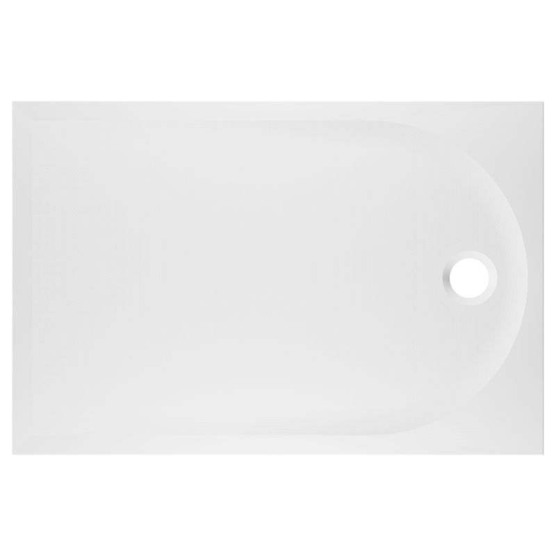 GoodHome Cavally rektangulært konglomeratbrusekar 80 x 100 x 3 cm hvid