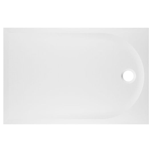 GoodHome Cavally rektangulært konglomeratbrusekar 80 x 100 x 3 cm hvid