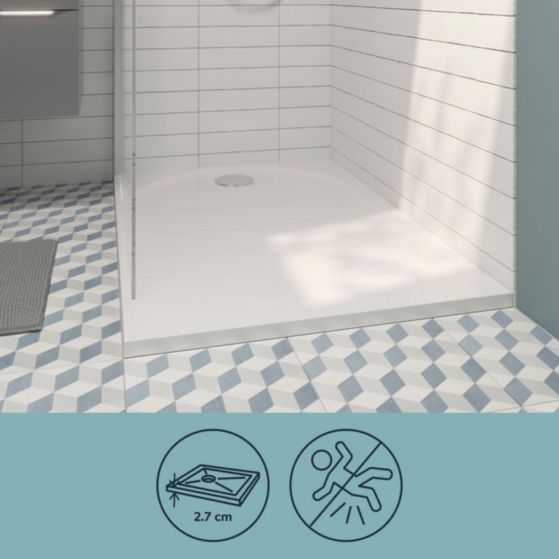 Brodzik konglomeratowy Cavally 80 x 120 cm Hvid