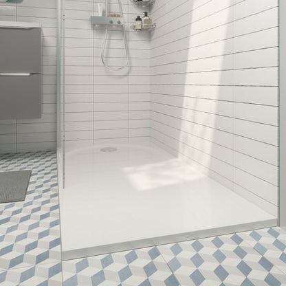 Konglomeratbrusebakke Cavally Rektangulær 80 x 140 x 3 cm Hvid